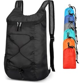 levayhill 16L Hiking Daypack, Water Resistant Lightweight Packable Backpack for Travel, Camping Outdoor Backpack Portable Folding Carry-on Bag,Red