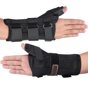 Wrist Brace with Thumb Spica Splint, Wrist splint & Thumb Splint Brace and Stabilizer, Relieve and Treat for De Quervain's Tenosynovitis, Arthritis, Sprains, Carpal Tunnel Pain, Tendonitis (Left,M)