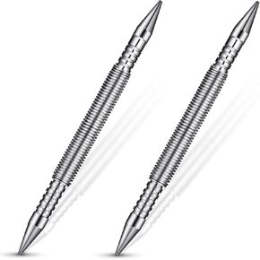 2 Pcs Spring Nail Set Tool 1/16 1/31 Inch Hammerless Trim Spring Loaded Nail Set Spring Nail Punch Tool Door Hinge Pin Remover Dual Head Nail Punch Tool for Home Improvement, 3500 PSI Striking Force in Kuwait