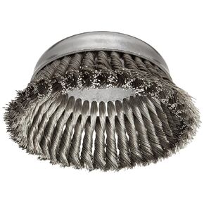 Weiler 12856 5/8"-11 Arbor, 0.023" Wire Size, 6" Diameter, 1-5/8" Trim Length, Single Row, Steel Bristles, General Duty, Knot Wire Cup Brush, Made in the USA