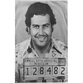 Banger - Pablo Escobar Columbian Drug Lord Mug Shot "King of Cocaine" Motivational Inspirational Office Gym Dorm Wall Decor Design on a 3X5 Feet Flag with 4 Grommets for Easy Hanging. Authentic BANGER
