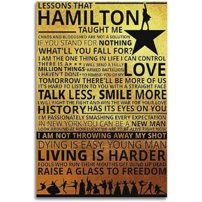 Lessons That Hamilton Taught Me Poster Education Poster Motivational Poster Poster Decorative Painting Canvas Wall Posters And Art Picture Print Modern Family Bedroom Decor Posters 12x18inch(30x45cm)