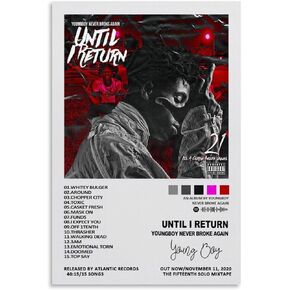 Youngboy Never Broke Again ملصق التسعينيات حتى أعود غلاف الألبوم ملصق بسيط لوحة زخرفية من القماش وملصقات جدارية وصورة فنية مطبوعة على ملصقات ديكور غرفة النوم العائلية الحديثة 12 × 18 بوصة (30 × 45 سم) in Kuwait