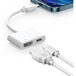 USB-C Digital AV Multiport Adapter, USB C to HDMI Adapter for iPhone 15 to TV, 4K@60Hz Video & Audio Sync Screen Converter Adapter for iPhone 15 Series/MacBook/iPad Pro, MFi Certified