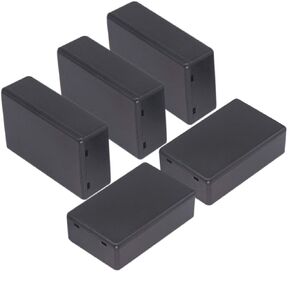 Zulkit 5Pcs Project Boxes ABS Plastic Electrical Project Case Power Junction Box Black 2.40 x 1.41 x 0.98 inch (61 x 36 x 25 mm)