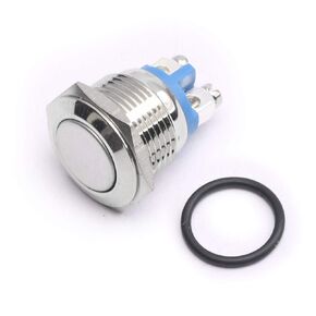 DEVMO 16mm Push Button Switch 12V DC On Off Stainless Steel Metal Anti-Vandal Momentary Raised Top