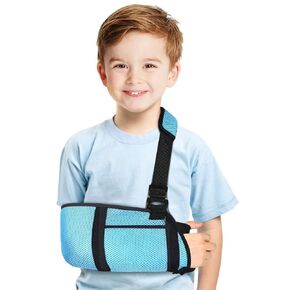 Arm Sling for Kid, Arm Support Sling Medical Child Arm Sling with Waist Strap, Padded Children Arm Support Sling Shoulder Immobilizer for Broken Elbow, Left or Right Arm