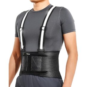 Back Brace for Heavy Lifting for Men Women Lower Back with Reflective Belt and 7 Splints, Ultra-thin Mesh Fabric, Back Brace for Posture Men Women, Perfect for Work Outdoor Running Motorcycle
