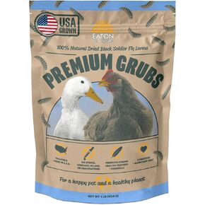 Eaton Pet & Pasture, USA Premium Dried Black Soldier Fly Larvae 1 LB, High Calcium Treat for Chickens, Ducks, Wild Birds