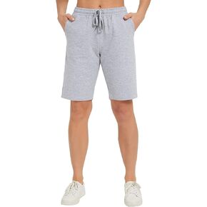 Stelle Women's 7"/ 10" Bermuda Shorts Long Comfy Cotton Sweat Shorts Summer Knee Length Lounge Shorts with Deep Pockets