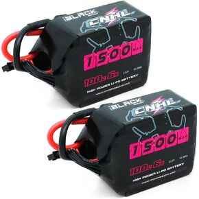 CNHL 1300mAh 130C 6s Lipo Battery 22.2V with XT60 Plug for FPV Drone Racing RC Quadcopter Helicopter Airplane(2 Packs)
