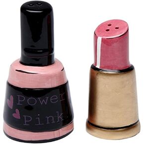 StealStreet SS-CG-62411 3" Power Pink Nail Polish and Lipstick Salt and Pepper Shakers