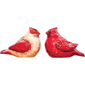 Abbott Collection 27-Shaker/Card Cardinal Salt & Pepper, 1 EA Red
