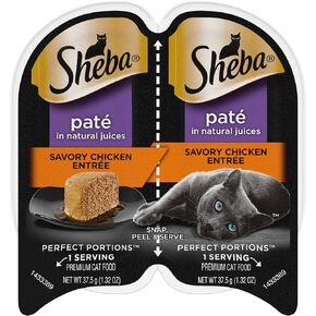 Sheba Wet Food Perfect Portions Paté Wet Cat Food Trays ,Whitefish & Tuna,1.32 Ounce (Pack of 48)