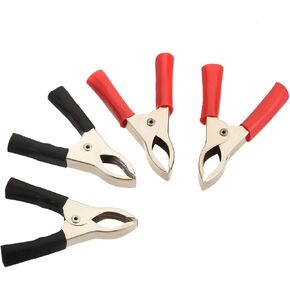 Heyiarbeit 4Pcs 5A Heavy-Duty Insulated Alligator Clips,Battery Electrical Test Clips for Car Auto Vehicle Boat Red and Black