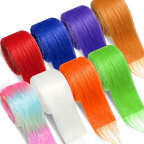 XunYee 8 Pcs Plush Faux Fur 2 x 60 Inch Fluffy Fabric Precut Strips Fur Ribbon Fuzzy Craft Fur Soft Fake Precut Rolls for Cosplay Costume DIY Craft Gnomes Beard Santa Claus Dwarf Decoration, 8 Colors