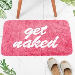 Take It Off Bath Mat, Cute Bathroom Rug Microfiber Funny Shower Bath Rug Non Slip Get Naked Mat, Home Decor Carpet Super Absorbent Toilet Floor Mat Machine Washable, 20x31.5in, Dark Gray