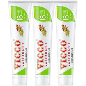 Vicco Vajradanti Herbal Toothpaste 18 Ayurvedic Herbs and Barks with Fennel Flavour - Pack of 3 (200g Each) - Specially Packed and Exported by Behal International