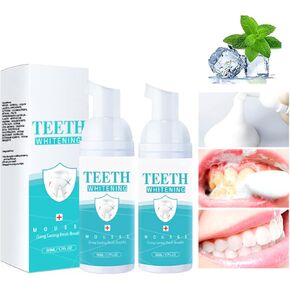 2Pcs Teeth Whitening Mousse Foam Teeth Whitening Toothpaste,Whitens Teeth Fresh Breath,Deep Cleaning Toothpaste,Toothpaste Replacement Mouthwash, Mouthwash Teeth Whitening