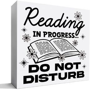 علامة القراءة لا تزعج، ديكور مكتب عاشق الكتب، ديكور للقراءة لغرفة النوم على الرف المنزلي، هدايا كتابية للنساء والفتيات محبي الكتب، قارئ الكتب الذي يذاكر كثيرا، دودة الكتب، القراءة قيد التقدم in Kuwait