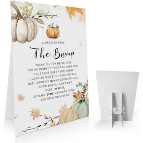 A Message From The Bump Sign, Pumpkin Baby Shower Sign, Fall Baby Shower Sign, Message From Baby, Baby Shower Party Decorations-BBLP40