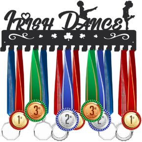 SUPERDANT Irish Dance Medal Hanger Display Medal Holder Display with Hooks Medal Rack Frame Hanger Awards Ribbon Sports Competition Medal Rack Wall Mount Tiered Medal Hook for Athletes