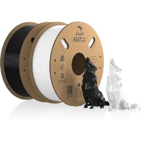 Creality 3D Printer Filament PLA 1.75mm, Ender Fast PLA Filament, 2 Pack 2.2 lb/1 kg, 300 mm/s Designed for High-Speed 3D Printing (2KG Black)