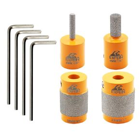 Grinder Bits for Stained Glass - EXFEIN Diamond Grinder Head 1/4", 3/4" and 1" Core Stained Glass Grinder Bits & Brazed Diamond Grinder Bit Head, Stain Glass Tools and Supplies for Stained Glass