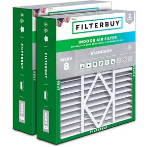 Filterbuy 20x20x5 Air Filter MERV 8 Dust Defense (2-Pack), Pleated HVAC AC Furnace Air Filters Replacement for Amana, Coleman, Goodman, Maytag, York, and More (Actual Size: 20.25 x 20.75 x 5.25)