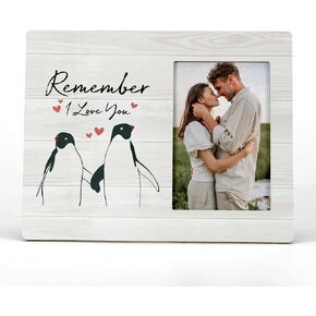 FONDCANYON Remember I Love You To Cute Couple Penguin Picture Photo Frame,Couples Love Picture Frames,Valentine Wedding Gifts For Girlfriend Boyfriend Husband Wife Him Her (4x6 Inch Photo)