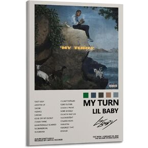 Lil Baby My Turn Album Poster for Bedroom Aesthetic Canvas Wall Art Living Room Posters Painting Picture Print Modern Family Decor 12x18inch(30x45cm) Unframe-style