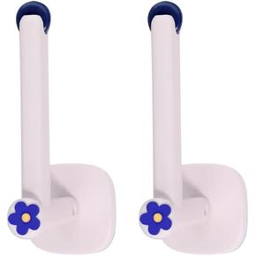 Adjustable Self Adhesive Curtain Tieback, Cute Stand Organizer Storage Holder, L Shaped Stretchable Wall Hook, No Drill Tieback Buckle Curtain Holdbacks for Curtain Hangers, 2 Pack (Blue)