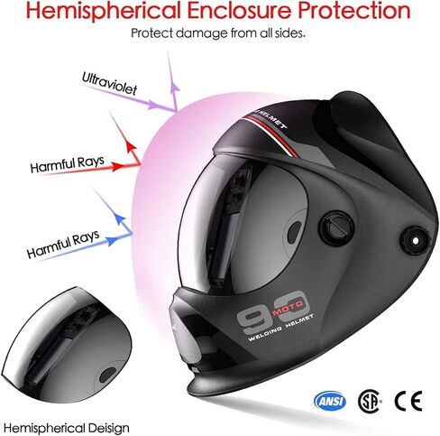 TEKWARE Ultra Large Viewing Screen True Color Solar Power Auto Darkening Welding Helmet, Hemispherical 4C lense, 4 Arc Sensor Wide Shade 4~5/9-9/13 for TIG MIG Arc Weld Grinding Welder Mask in Saudi Arabia