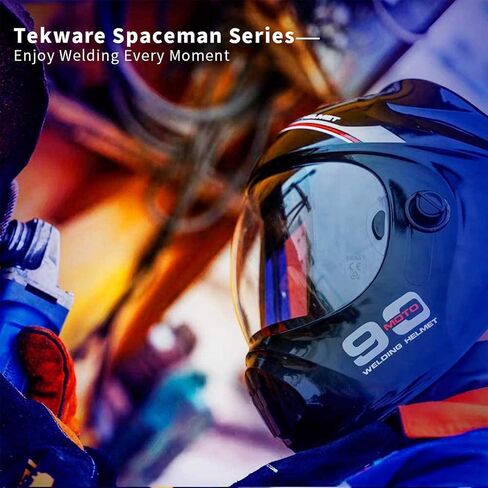 TEKWARE Ultra Large Viewing Screen True Color Solar Power Auto Darkening Welding Helmet, Hemispherical 4C lense, 4 Arc Sensor Wide Shade 4~5/9-9/13 for TIG MIG Arc Weld Grinding Welder Mask in Saudi Arabia