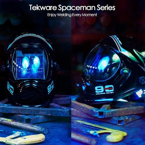 TEKWARE Ultra Large Viewing Screen True Color Solar Power Auto Darkening Welding Helmet, Hemispherical 4C lense, 4 Arc Sensor Wide Shade 4~5/9-9/13 for TIG MIG Arc Weld Grinding Welder Mask in Saudi Arabia