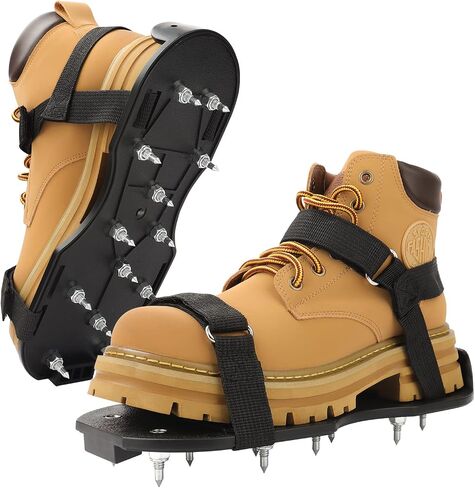 Gunite Spiked Shoes, Fully Assembled Epoxy Shoes with 3/4" Short Spikes Perfect for Epoxy Floor, Overlays, Cover Installation (Black) in Saudi Arabia