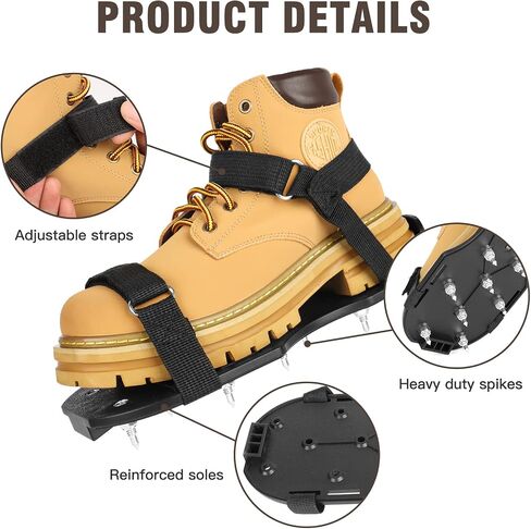 Gunite Spiked Shoes, Fully Assembled Epoxy Shoes with 3/4" Short Spikes Perfect for Epoxy Floor, Overlays, Cover Installation (Black) in Saudi Arabia