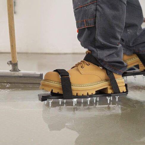 Gunite Spiked Shoes, Fully Assembled Epoxy Shoes with 3/4" Short Spikes Perfect for Epoxy Floor, Overlays, Cover Installation (Black) in Saudi Arabia