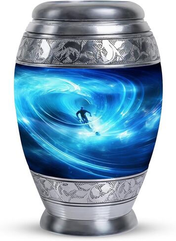 Surfer in Cosmic Wave Artwork - Ash Holders for Human Ashes - 3 Inch - Pack of 2 - Small Urns for Human Ashes - Mini Keepsake Urns - Burial Urns for Cremated Remains - Urn for Ashes Adult in Saudi Arabia
