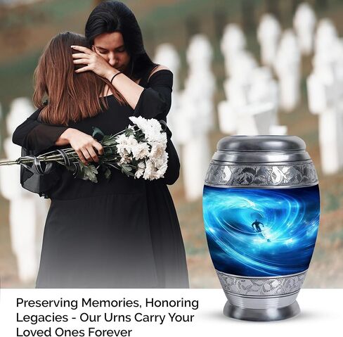 Surfer in Cosmic Wave Artwork - Ash Holders for Human Ashes - 3 Inch - Pack of 2 - Small Urns for Human Ashes - Mini Keepsake Urns - Burial Urns for Cremated Remains - Urn for Ashes Adult in Saudi Arabia