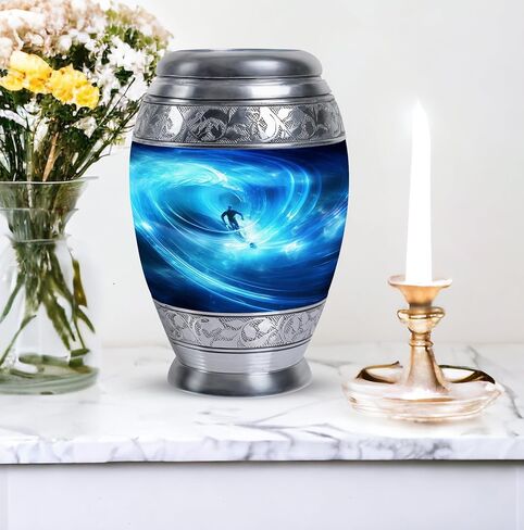 Surfer in Cosmic Wave Artwork - Ash Holders for Human Ashes - 3 Inch - Pack of 2 - Small Urns for Human Ashes - Mini Keepsake Urns - Burial Urns for Cremated Remains - Urn for Ashes Adult in Saudi Arabia