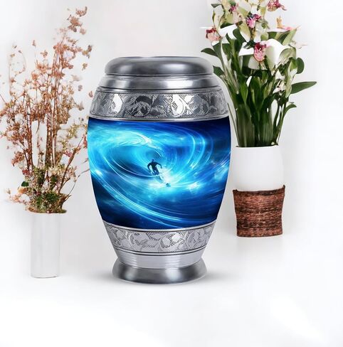 Surfer in Cosmic Wave Artwork - Ash Holders for Human Ashes - 3 Inch - Pack of 2 - Small Urns for Human Ashes - Mini Keepsake Urns - Burial Urns for Cremated Remains - Urn for Ashes Adult in Saudi Arabia