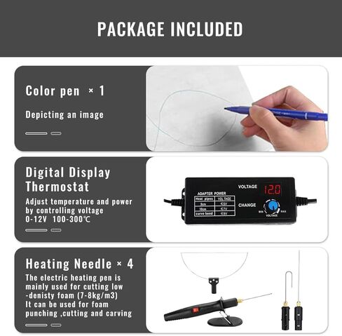 قاطع إسفنج 3 في 1، مجموعة أدوات قلم تقطيع كهربائي، جهد الإدخال 100-240 فولت قلم قطع إسفنجي لقطع الرغوة والحفر والتفصيل (3 في 1) in Kuwait