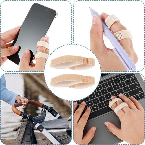 10 Pack Tape Finger Straps With Padded Hook and Loop Finger Buddy Strap Fingers Fixation Strap Thicken Pinky Splint Pinky Finger Splint for Injured Finger Support Knuckle Stabilizer(Black) in Saudi Arabia