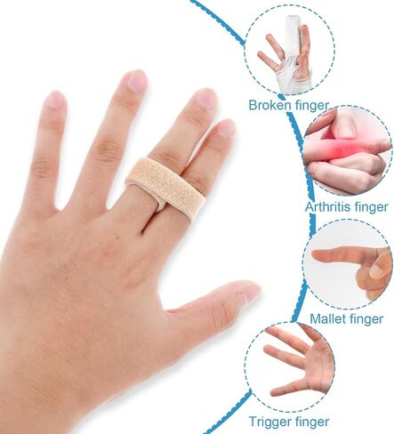 10 Pack Tape Finger Straps With Padded Hook and Loop Finger Buddy Strap Fingers Fixation Strap Thicken Pinky Splint Pinky Finger Splint for Injured Finger Support Knuckle Stabilizer(Black) in Saudi Arabia