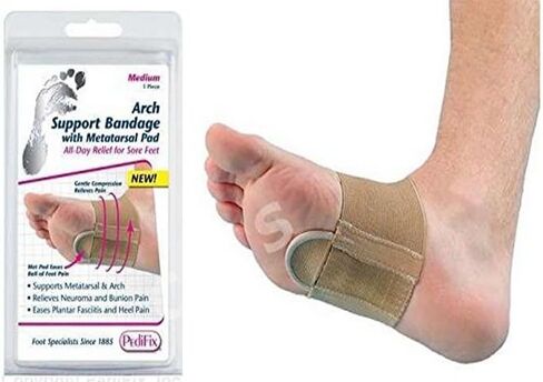 Pedifix Arch Support Compression Bandage with Metatarsal Pad P6002 Relieves Neuroma Bunion Heel Pain Plantar Fasciitis (Small) in Saudi Arabia