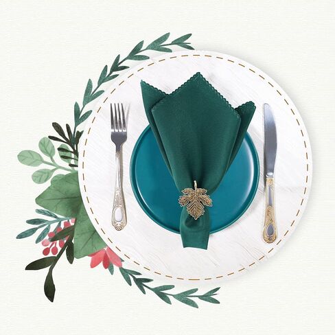 Leaf Napkin Rings Holders Set of 12 Fall Thanksgiving Holiday Wedding Dinner Parties Home Table Decoration, Gold in Saudi Arabia