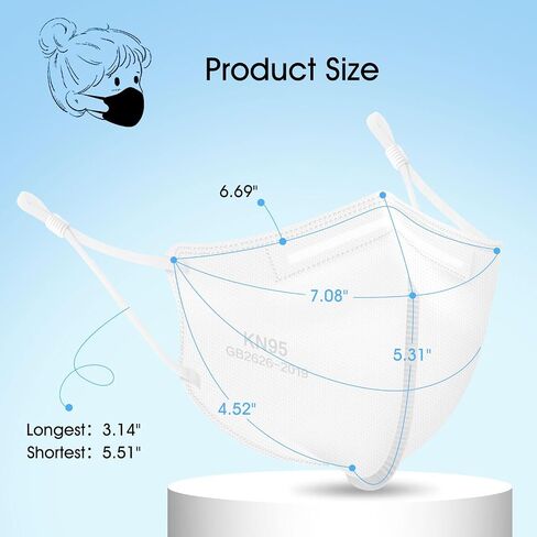 Kids KN95 Adjustable Masks 30 Pack, Individually Wrapped Disposable Masks with Adjustable Ear Loops in Saudi Arabia