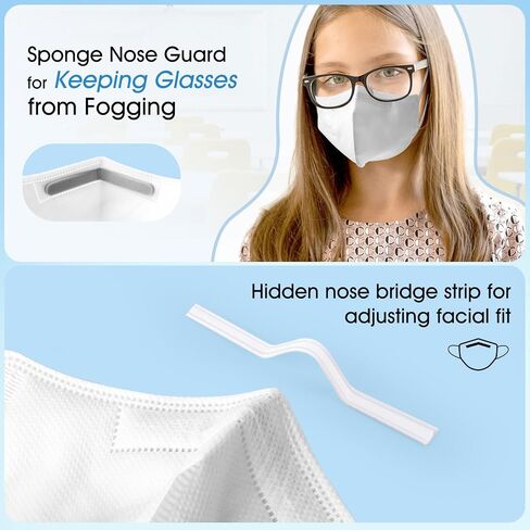 Kids KN95 Adjustable Masks 30 Pack, Individually Wrapped Disposable Masks with Adjustable Ear Loops in Saudi Arabia