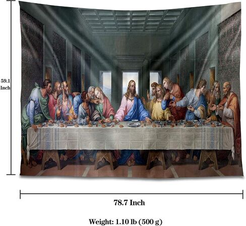 Last Supper Wall Tapestry Jesus Christ Art Religion Symbol Christian Tapestry Wall Hanging Hippie Galaxy Tapestry Abstract Bohemian Tapestry Living Room /Bedroom Home Decor Adult Gift(59 x78 Inches) in Saudi Arabia